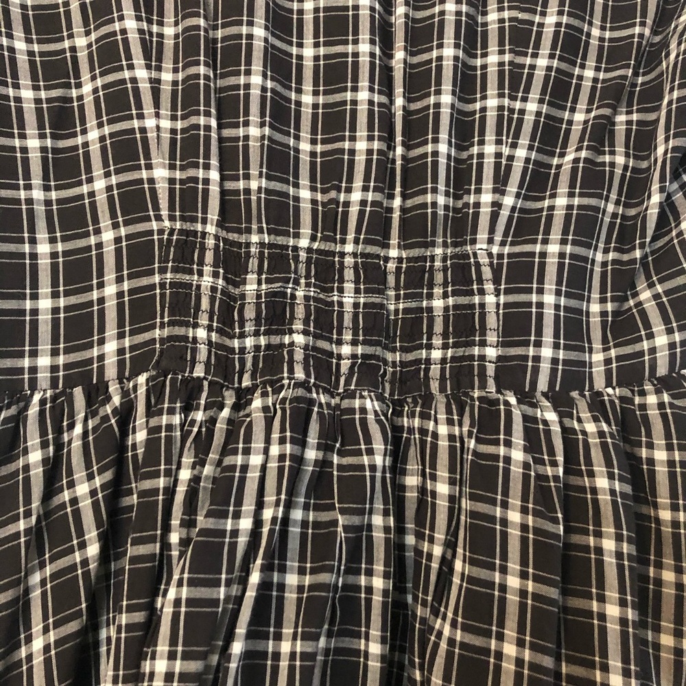 Moulinette Soeurs Black Plaid Button-Down Long Sleeve Dress - Picture 9 of 9